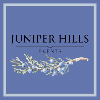 Juniper Hills Events logo with juniper branch.