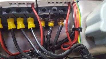 Burnt connections on a contactor due to Boiler element failure