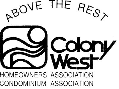 Logo for Colony West Homeowners and Condominium Association.
