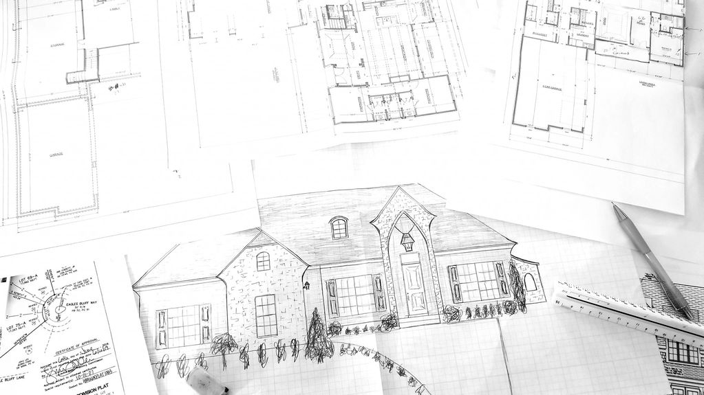 Pantheon designed this concept front elevation for a custom build which inspired part of custom home