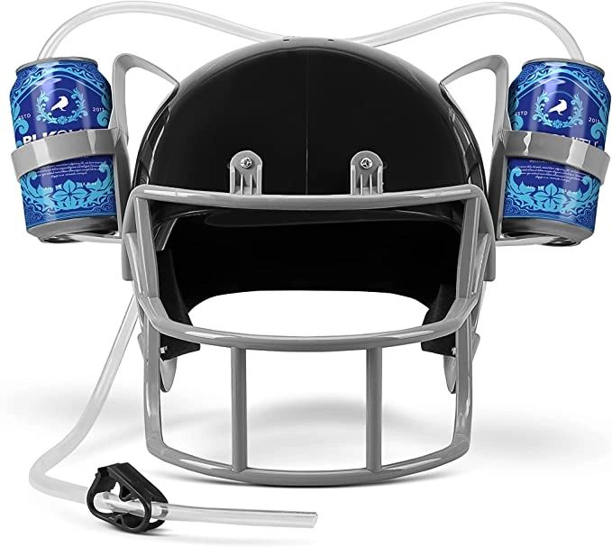 Football Drinking Helmet: Silver - The Prank Store