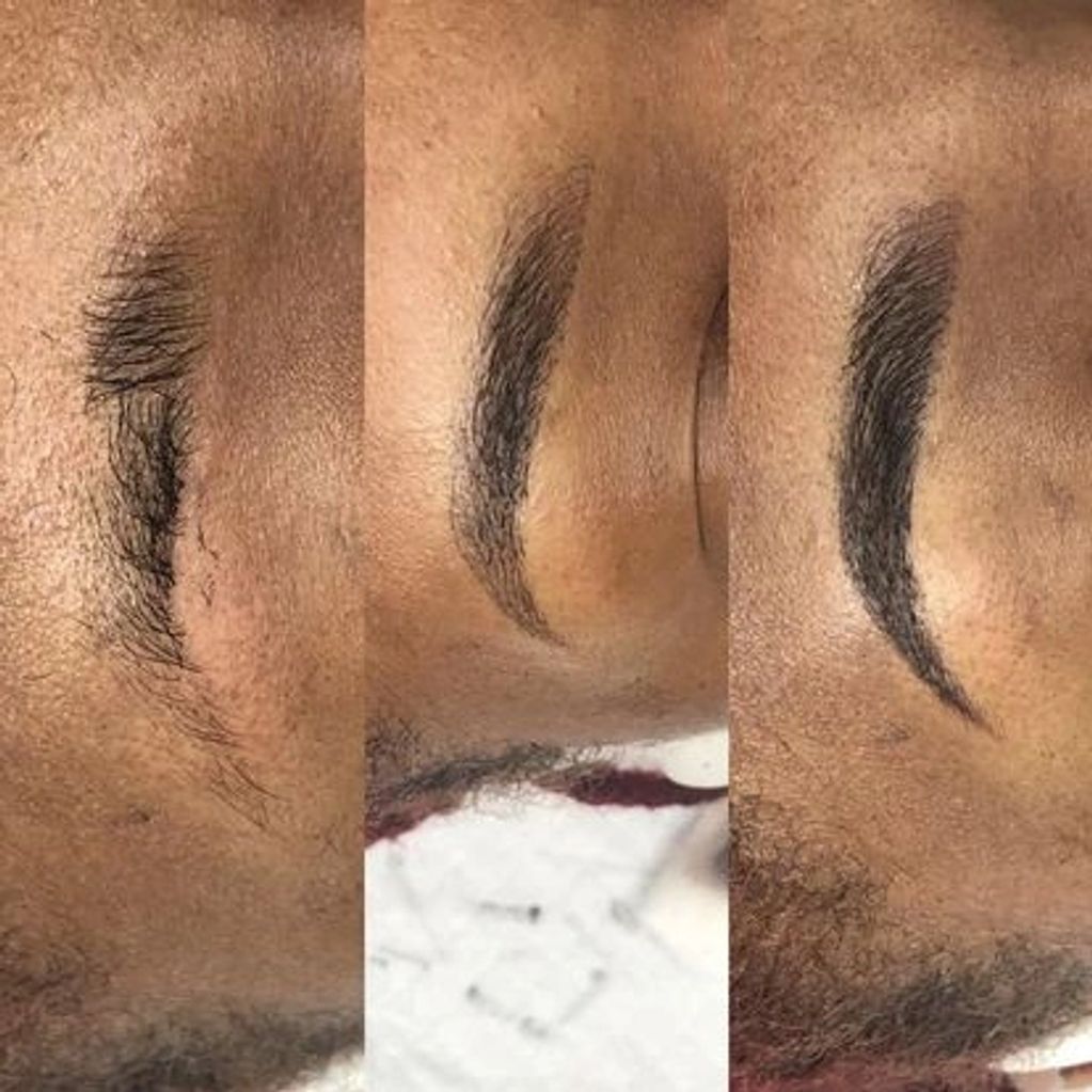 Before-after first session-After Combination Microblading
