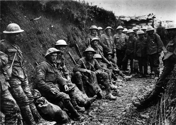 Royal Irish Rifle in trench during the battle of the Somme