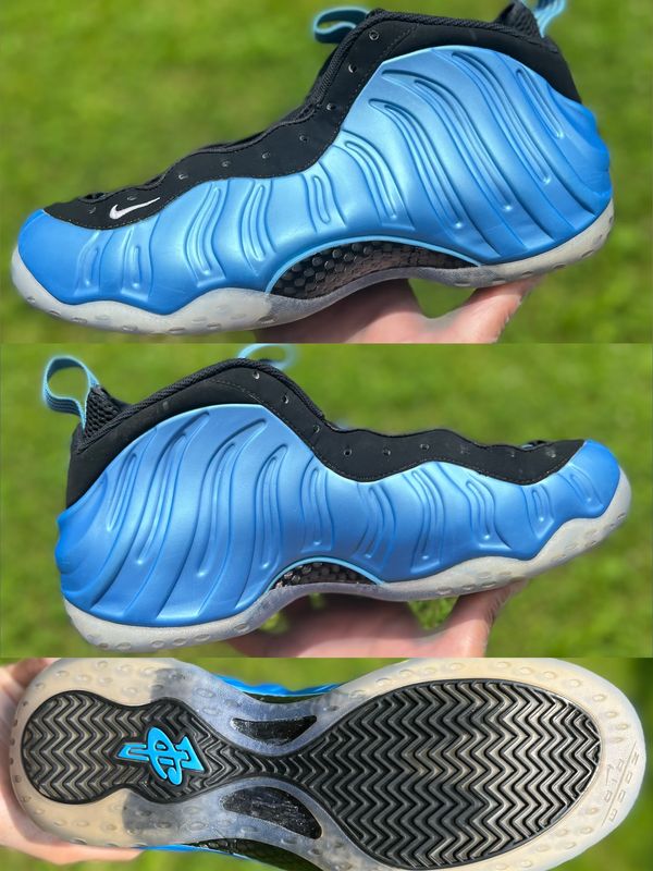 Nike Air Foamposite One University Blue (2016 Release) 
Afterwards: Basic clean Outer sole oxidation
