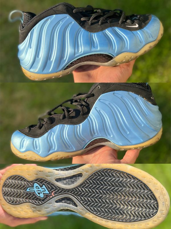 Nike Air Foamposite One University Blue (2016 Release) 
Before: 
Basic clean 
Outer sole oxid