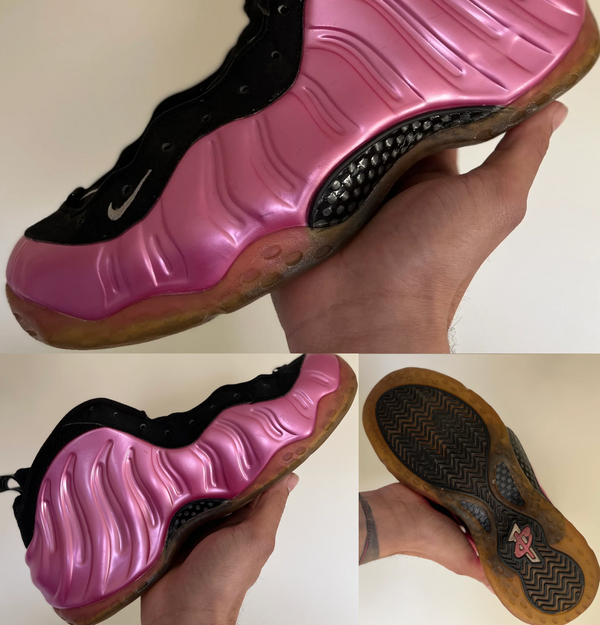 Nike Air Foamposite One Pearlized Pink (2012 Release) 
Before:
Basic clean 
Outer sole oxidation 