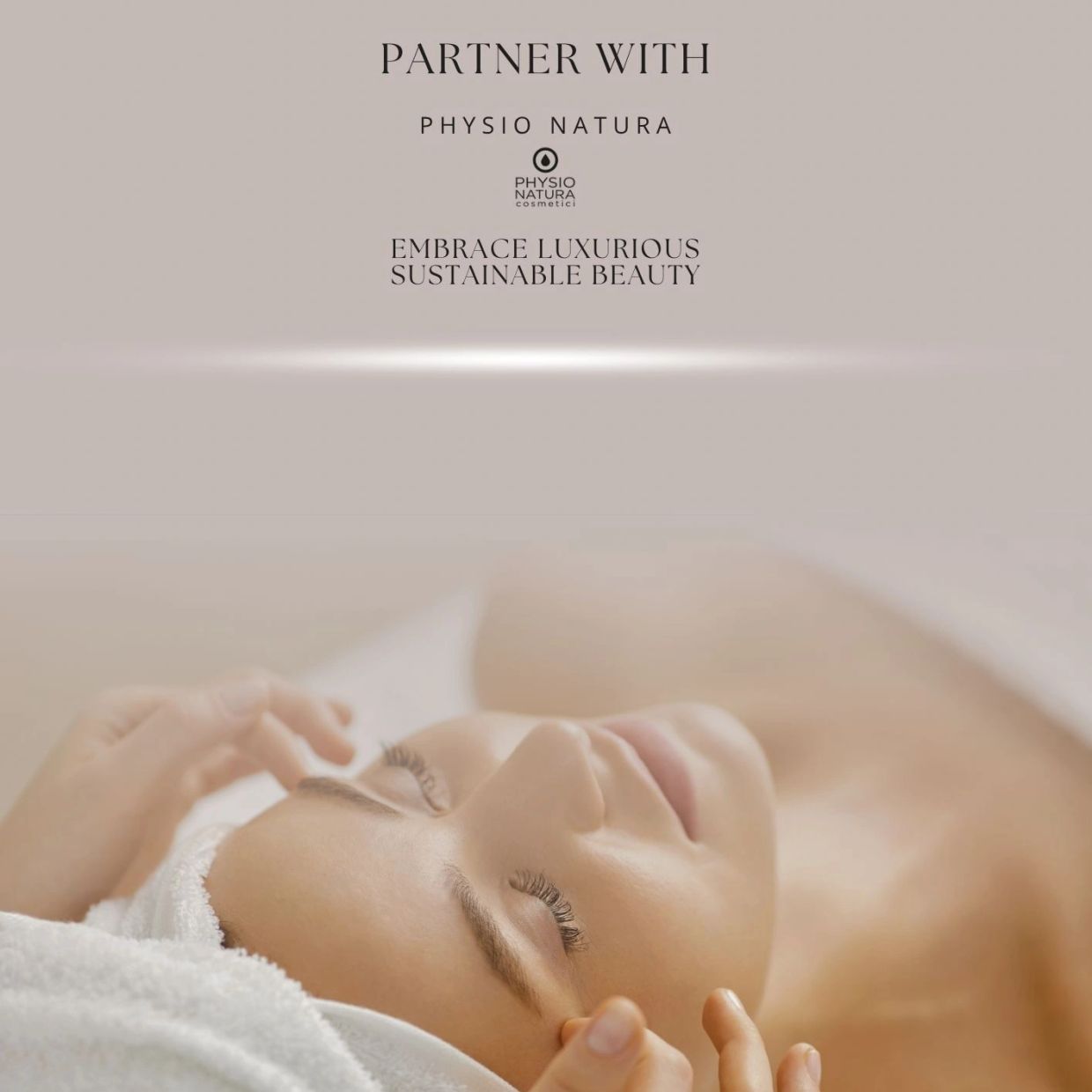 Relaxing spa facial treatment with Physio Natura.