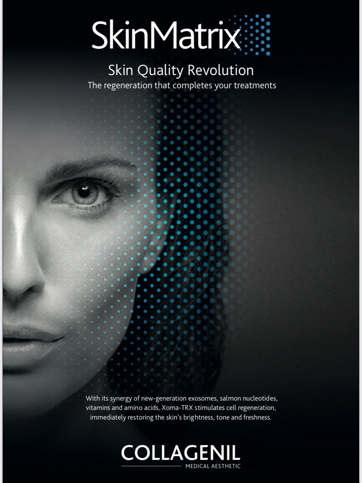 SkinMatrix by Collagenil for skin regeneration and brightness.