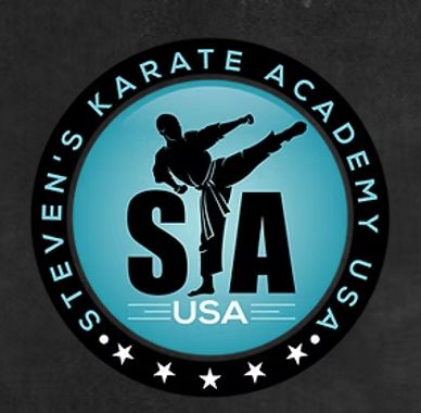 Logo of Steven's Karate Academy USA with a martial artist silhouette.