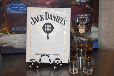 Jack Daniels Cookbook and Whiskey Decanter 