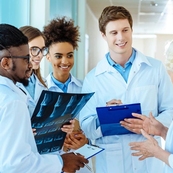 Medical students shadow a doctor