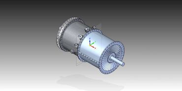 small linear flow jet engine