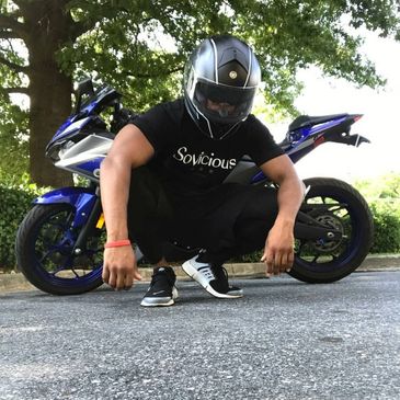 Biker Rocking Sovicious classic tee