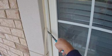 Removal of old caulking from window