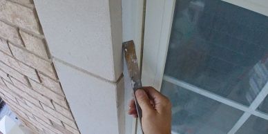 tooling caulking on window