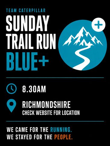 Sunday Trail Run event by Team Caterpillar in Richmondshire at 8:30 AM.