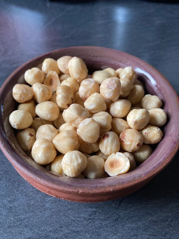 Bowl of hazelnuts
