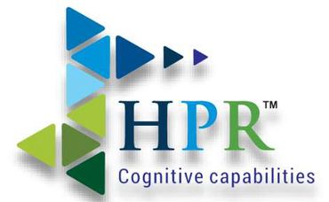 Logo featuring colorful triangular shapes and 'HPR Cognitive capabilities' text.