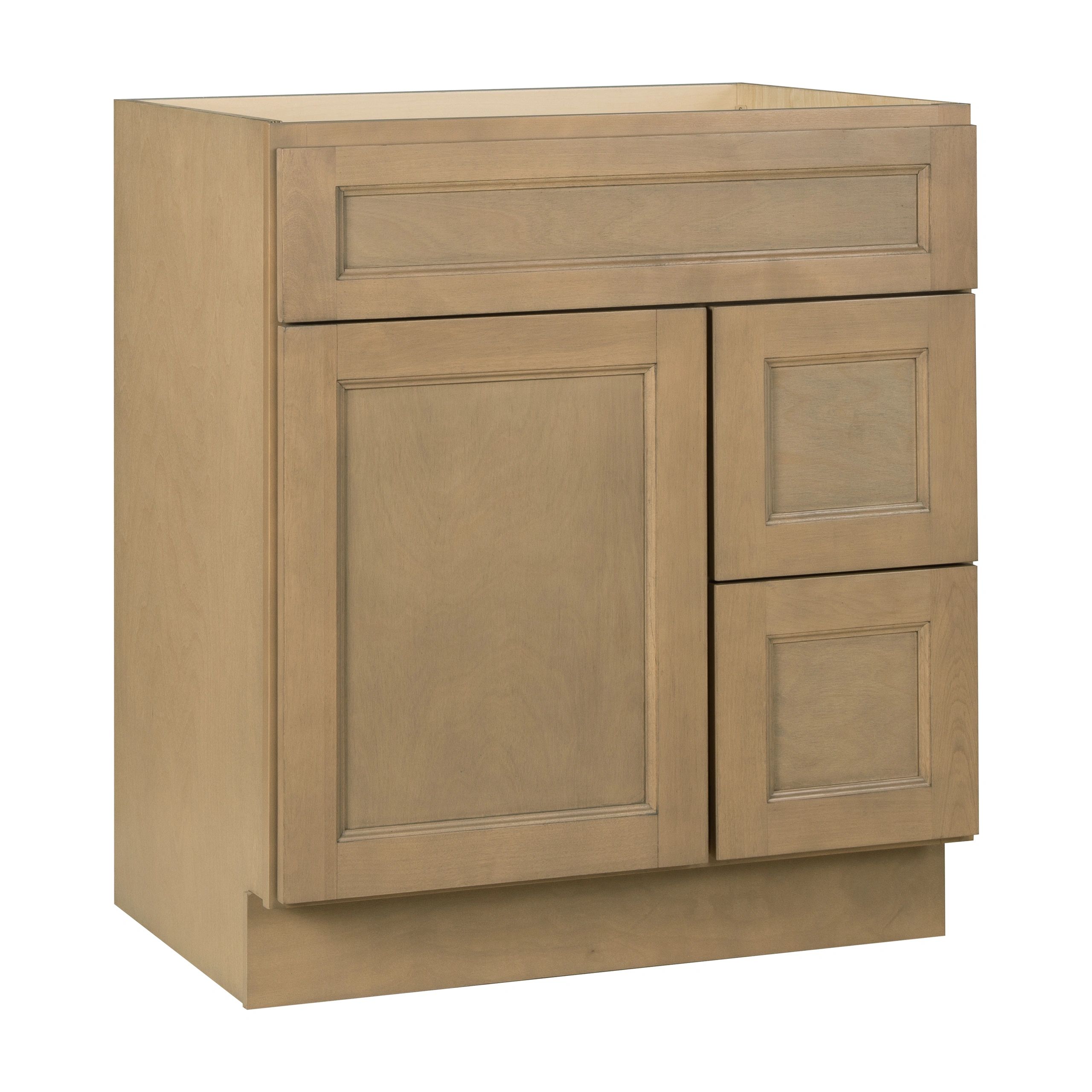 30 in. Sink and Drawer Base Vanity Bathroom Cabinet in Unfinished Poplar |  Shaker Style