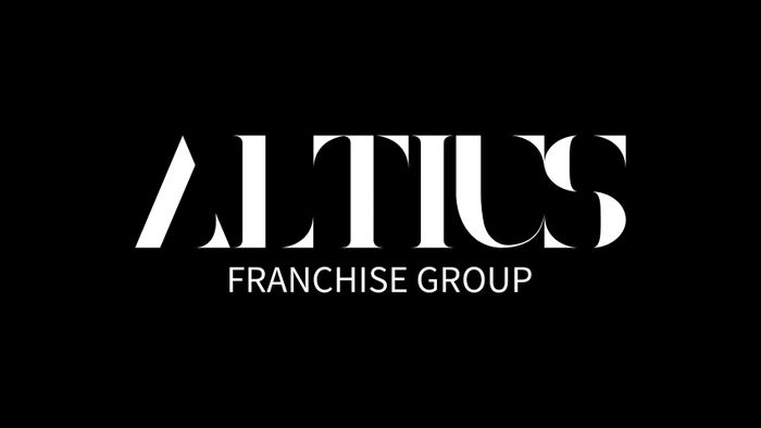 Logo of Altus Franchise Group in bold white text on black background.