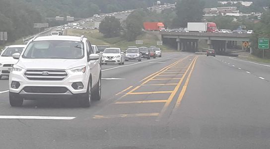 Traffic gridlocked on Interstate 95 in Fredericksburg, VA