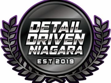 Logo for Detail Driven Niagara, established in 2019, with laurel wreath design.