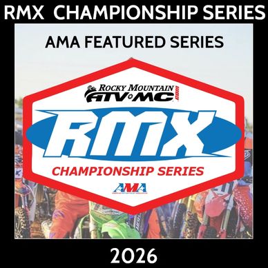 Logo for the 2026 RMX Championship Series by Rocky Mountain ATV/MC and AMA.