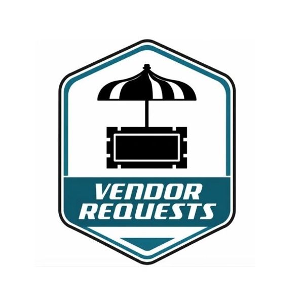 Logo with vendor stall and text 'Vendor Requests'.