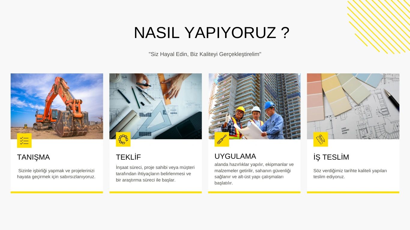 inşaat projelerinin yapı aşaması
