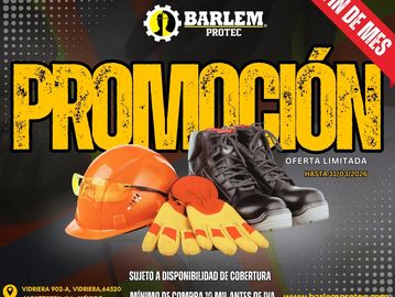 Promotional offer on safety gear including helmet, gloves, and boots.