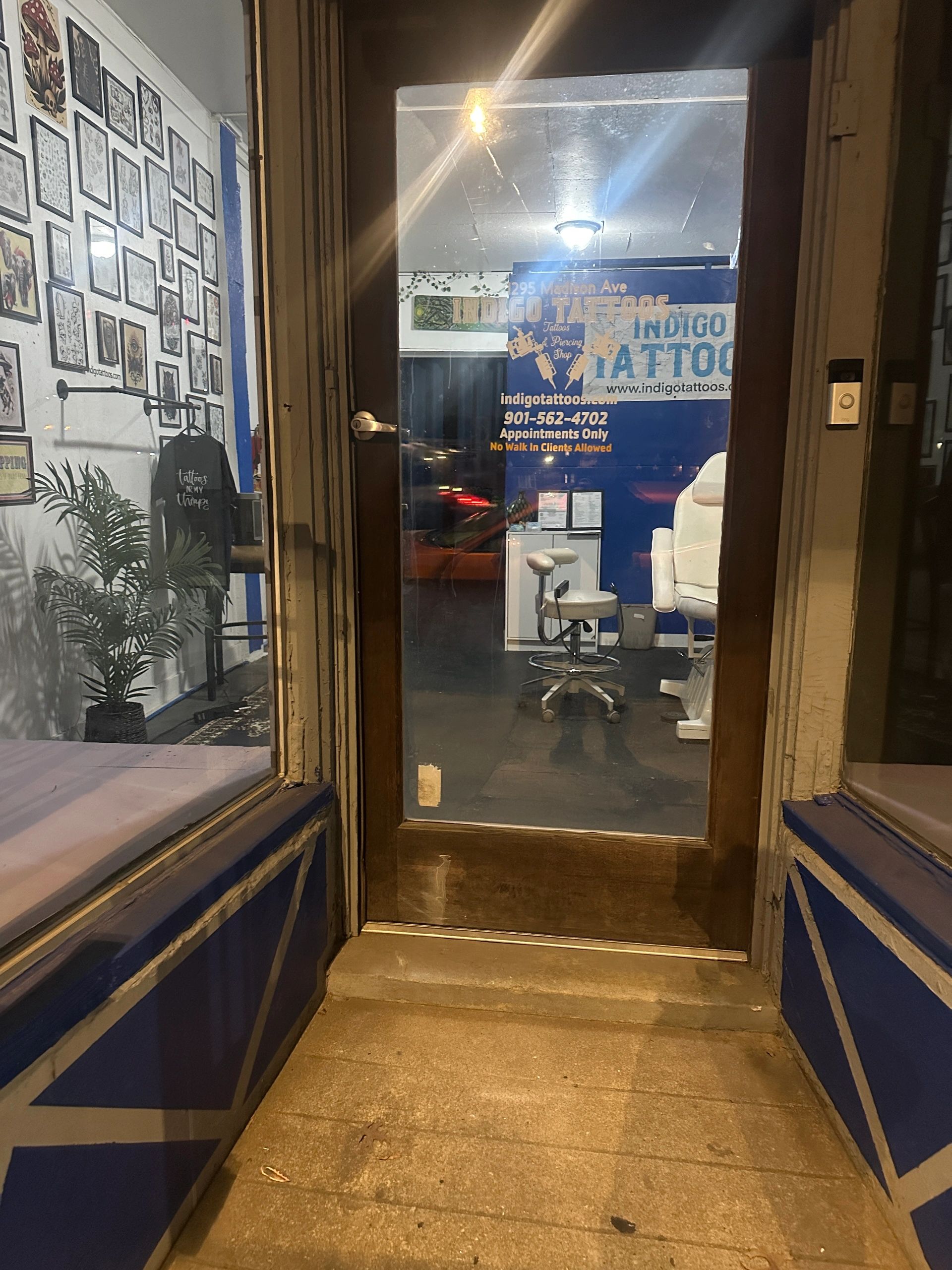 Indigo tattoos shop storefront on madison ave