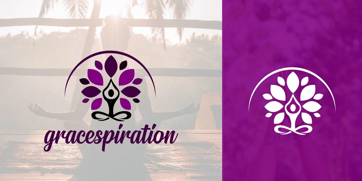 Gracepiration logo with woman meditating in the background