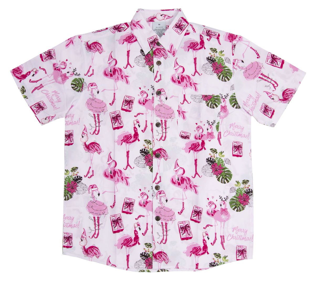 Christmas Hawaiian shirt Pink sz S-XL