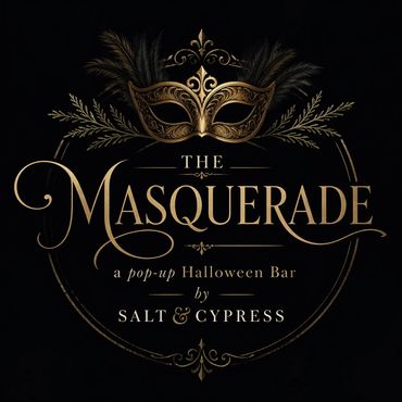 Elegant masquerade Halloween bar event poster.