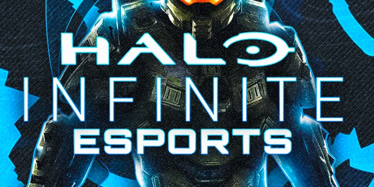 Halo Infinite Esports logo with armored character and blue accents.