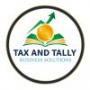 Logo of Tax and Tally Business Solutions with coin and upward graph.