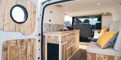 Micro campervan hire. Rental for small camper motorhome in a rustic style