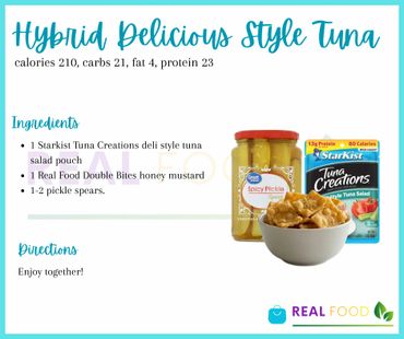 Recipe for Hybrid Delicious Style Tuna with simple ingredients and directions.