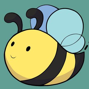 Honey Sweet Studio logo - cute black and yellow bee