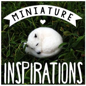 Miniature Inspirations Logo small white felted fox