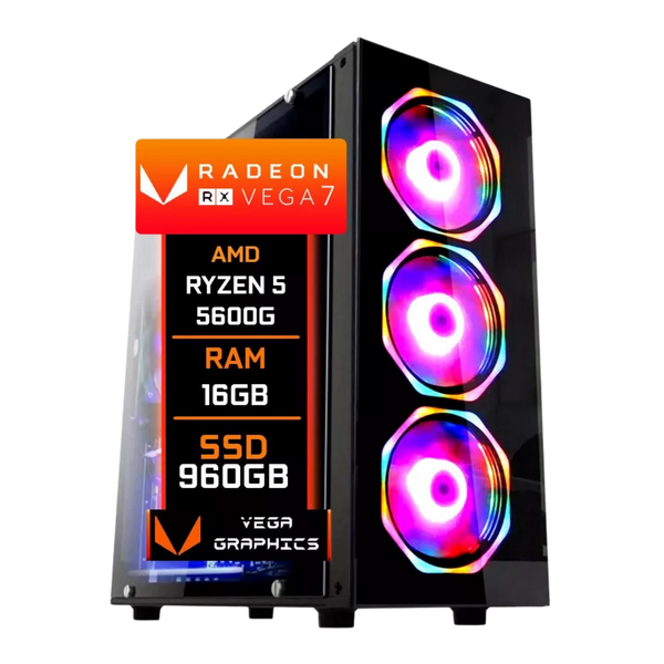 Pc Gamer Fácil Ryzen 5 5600g Vega 7 Ssd 960gb 16gb Ddr4 500w
