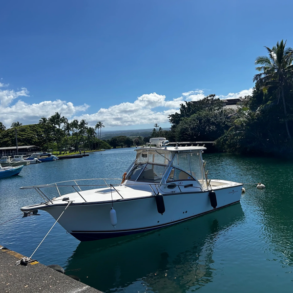 Offshore fishing boat in Hilo Hawaii