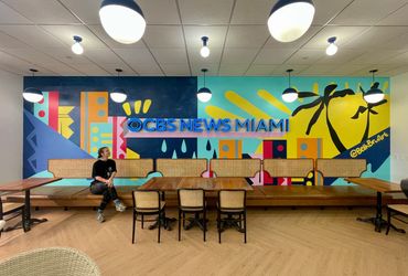 29x9 FT. Interior Mural for CBS News Miami 2025