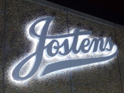 Reverse Channel LED illuminated letters for Jostens in Owatonna.