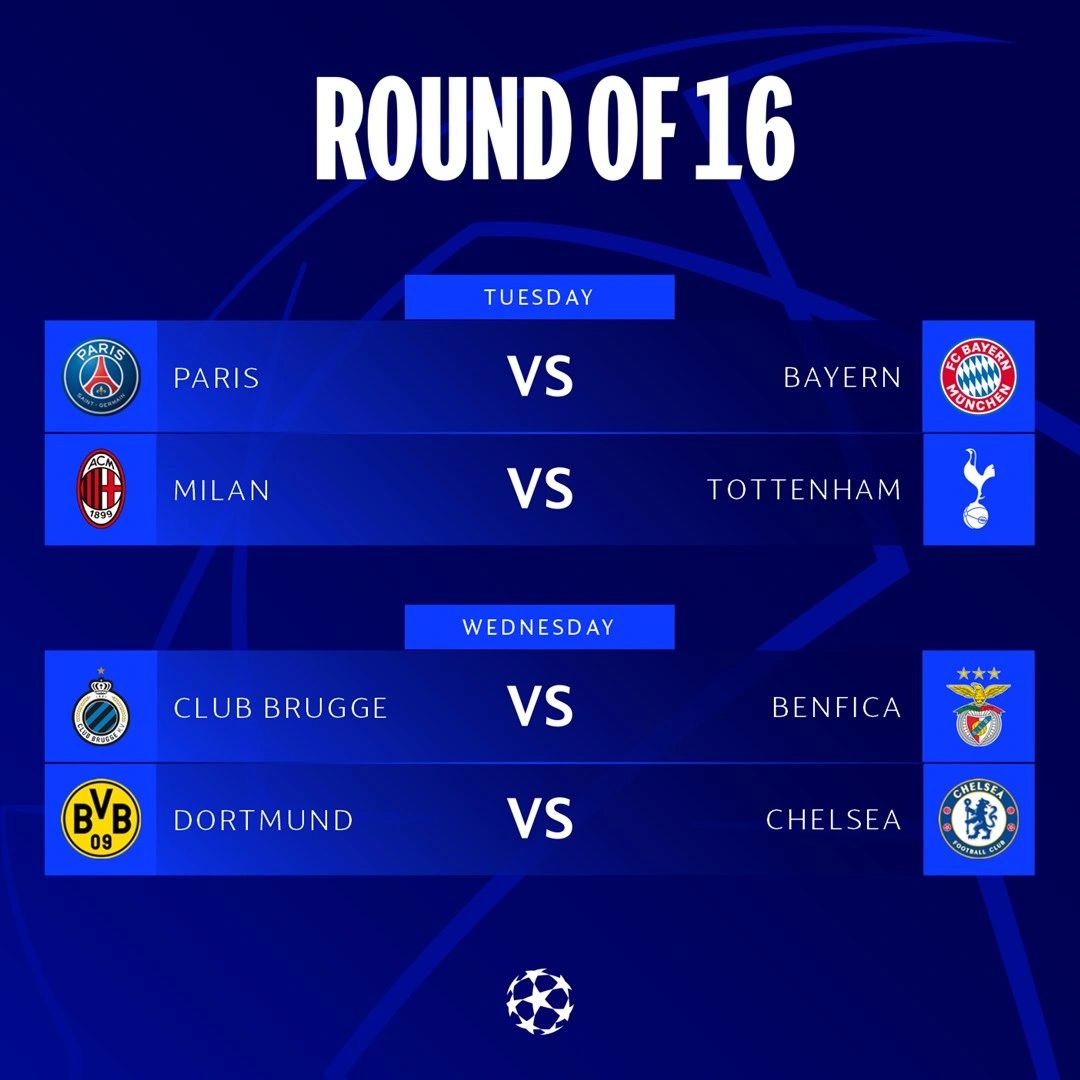 Round of 16 draw, UEFA Champions League 2022/2023