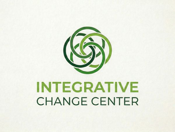 Logo of Integrative Change Center with green interlocking circular design.