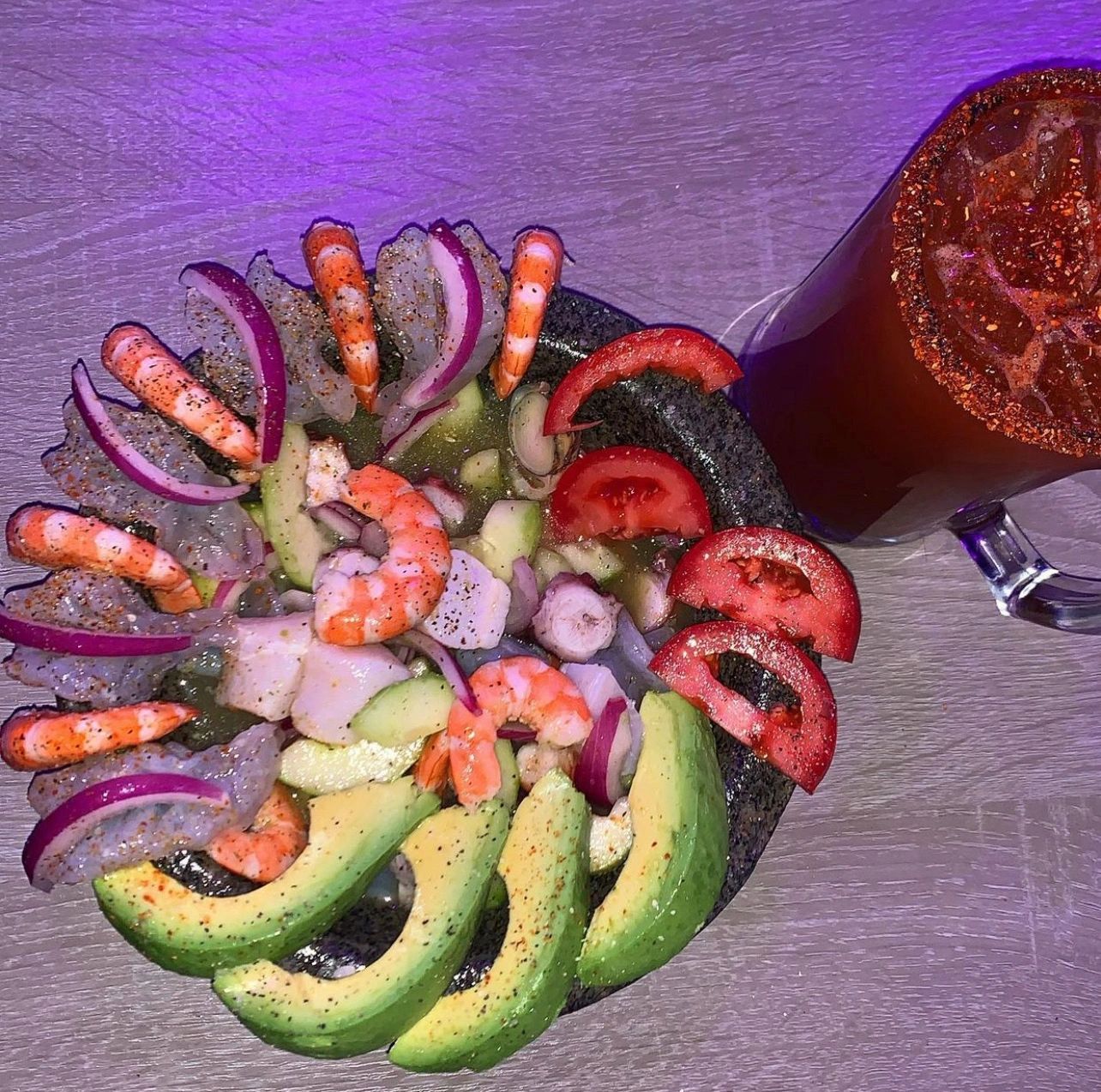 Camarones Aguachile Michelada - Mariscos Maywood