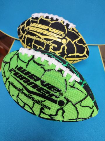 Close up image of Wave Runner, waterproof footballs for rent, Beach Games Waikiki.