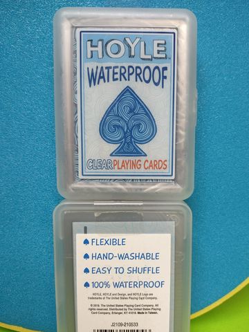 Close up of waterproof playing cards for sale, Beach Games Waikiki.