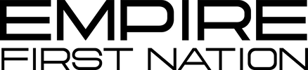 Logo of Empire First Nation. Bold Letters reading "Empire" on top with "First Nation" beneath.